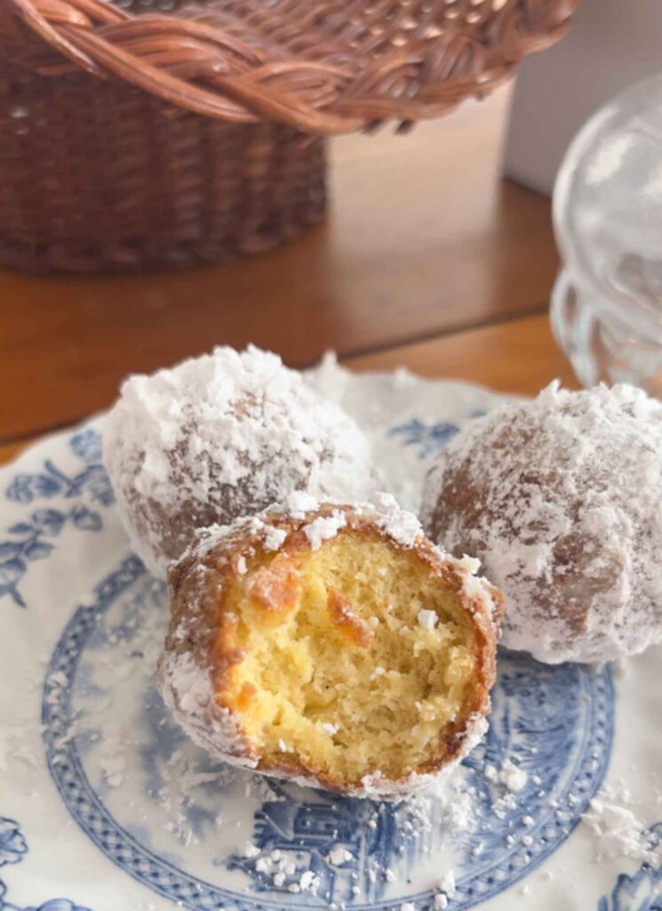 gluten free cake donut close up with a bite taken out