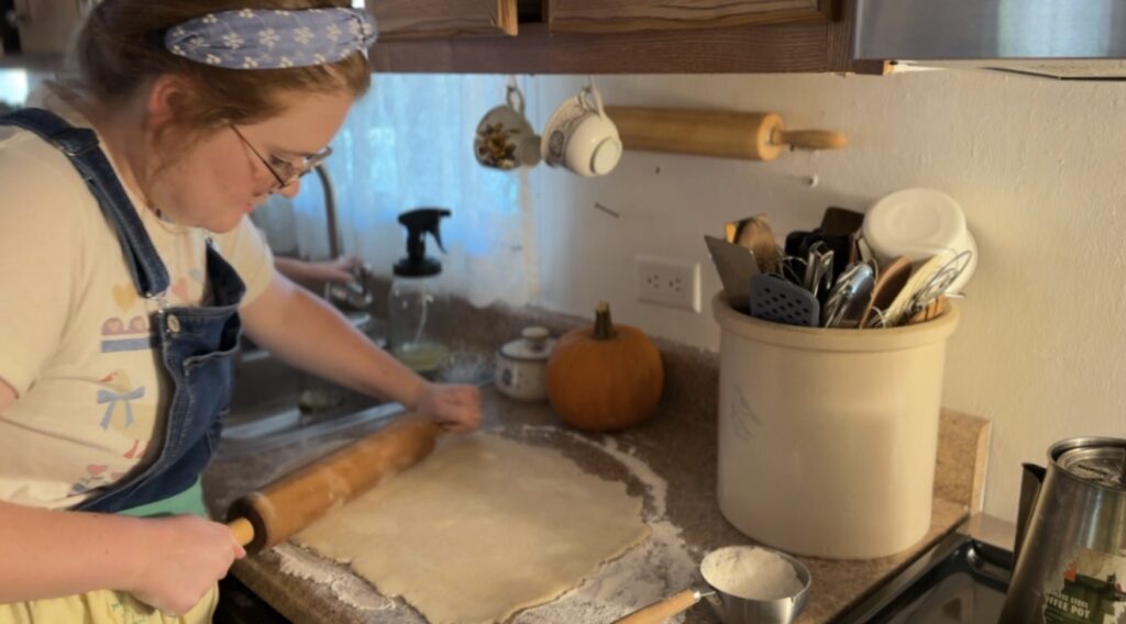 large butter slabs create flakey layers